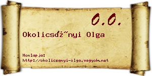 Okolicsányi Olga névjegykártya